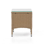 Table d'appoint d'extérieur compacte Zaara en osier et verre par M&L Co.