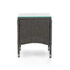 Table d'appoint d'extérieur compacte Zaara en osier et verre par M&L Co.