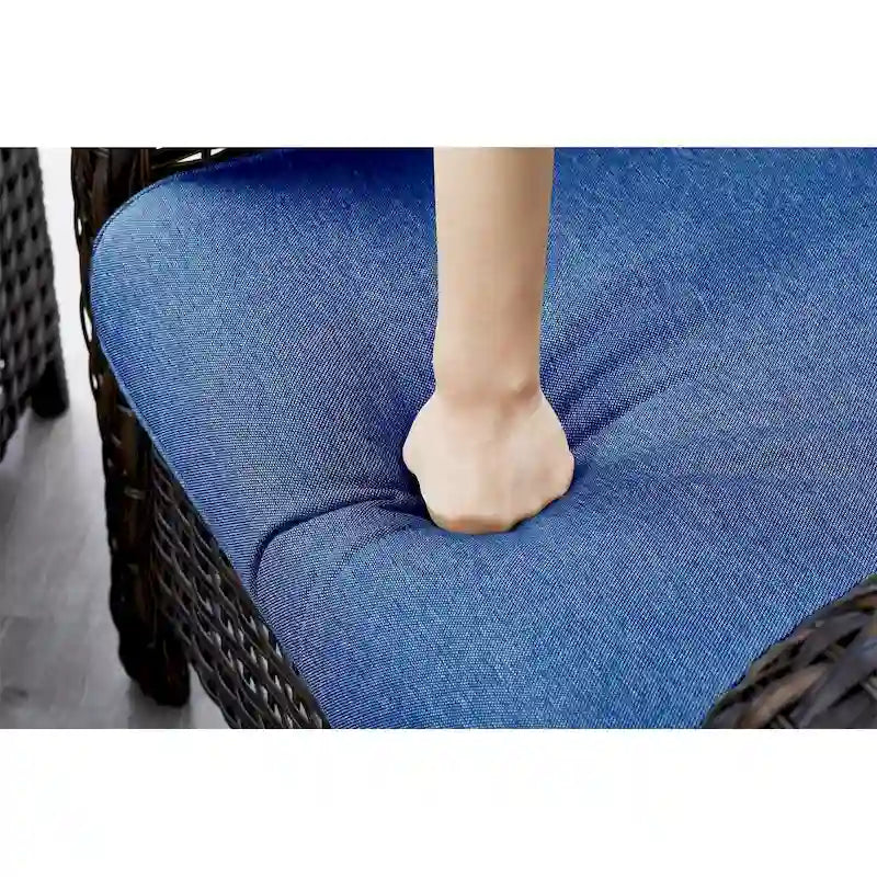 Chaises de patio extérieures en rotin Gymojoy avec coussins, ensemble de 2