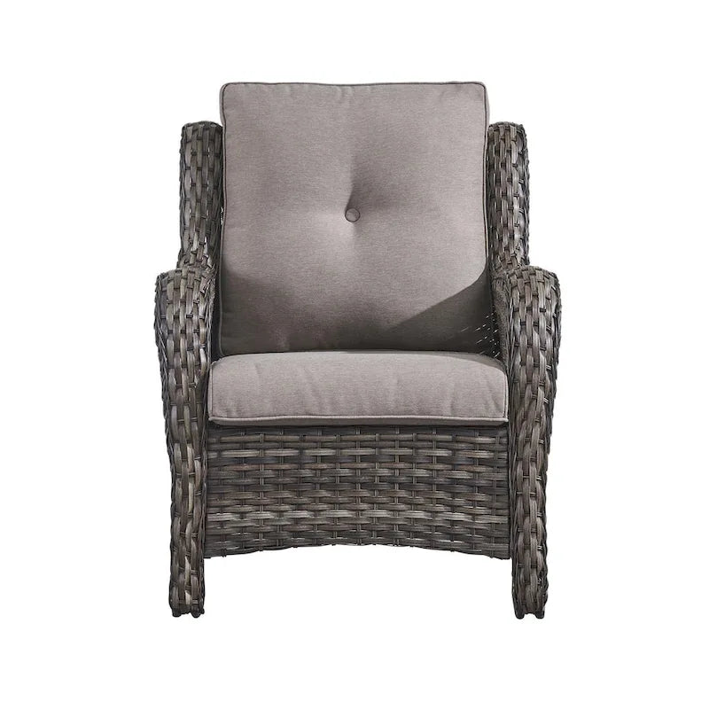 Chaises de patio extérieures en rotin Gymojoy avec coussins, ensemble de 2