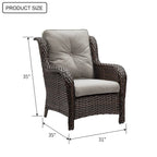 Chaises de patio extérieures en rotin Gymojoy avec coussins, ensemble de 2