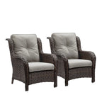 Chaises de patio extérieures en rotin Gymojoy avec coussins, ensemble de 2