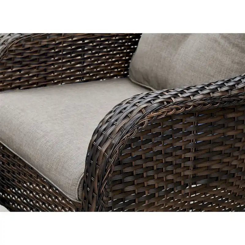 Chaises de patio extérieures en rotin Gymojoy avec coussins, ensemble de 2