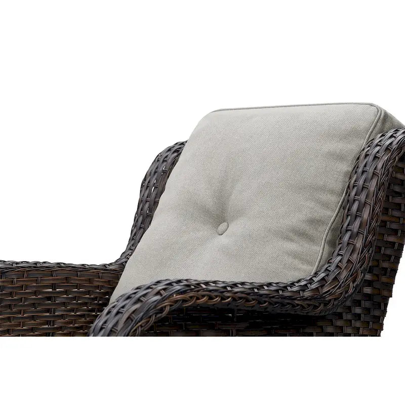 Chaises de patio extérieures en rotin Gymojoy avec coussins, ensemble de 2