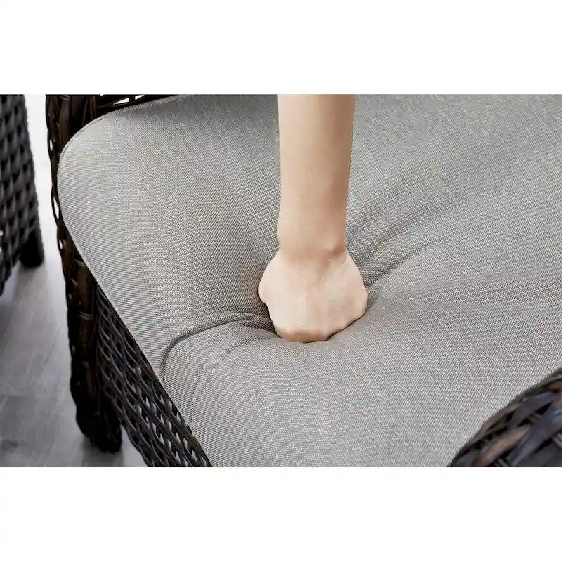 Chaises de patio extérieures en rotin Gymojoy avec coussins, ensemble de 2