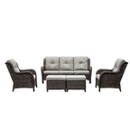 Chaises de patio extérieures en rotin Gymojoy avec coussins, ensemble de 2
