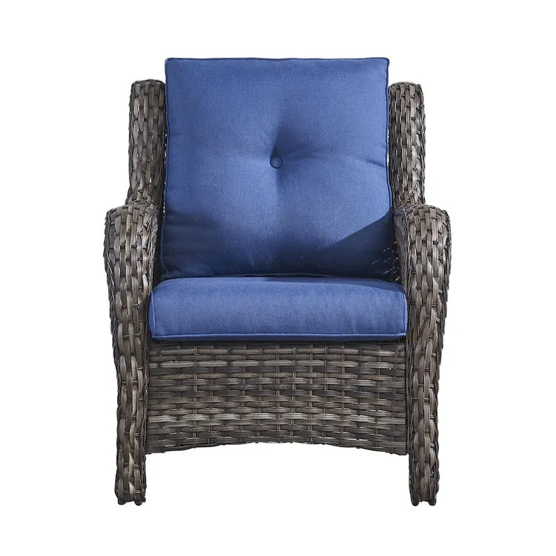 Chaises de patio extérieures en rotin Gymojoy avec coussins, ensemble de 2