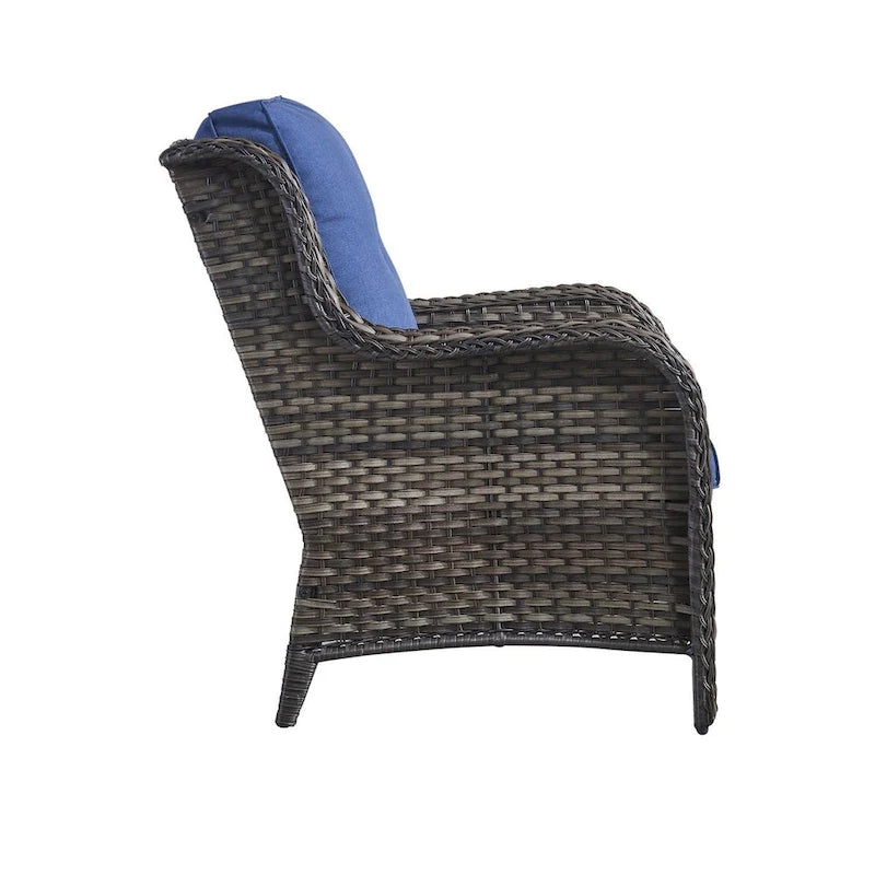 Chaises de patio extérieures en rotin Gymojoy avec coussins, ensemble de 2