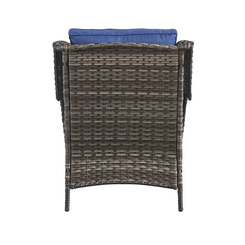 Chaises de patio extérieures en rotin Gymojoy avec coussins, ensemble de 2
