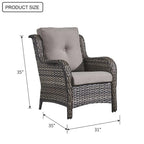 Chaises de patio extérieures en rotin Gymojoy avec coussins, ensemble de 2