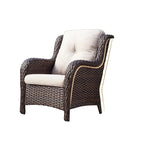 Chaises de patio extérieures en rotin Gymojoy avec coussins, ensemble de 2