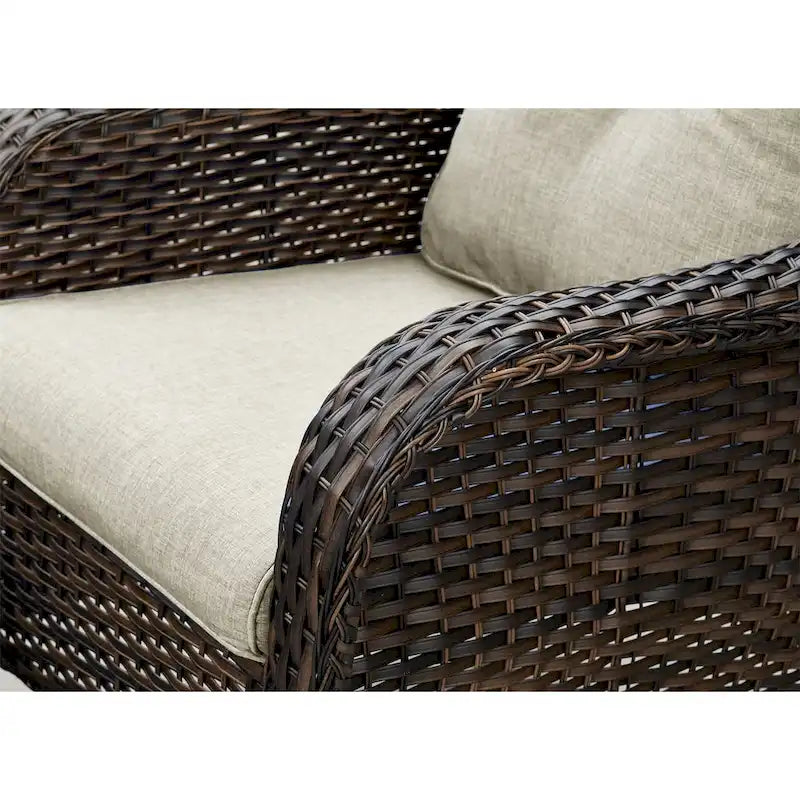 Chaises de patio extérieures en rotin Gymojoy avec coussins, ensemble de 2