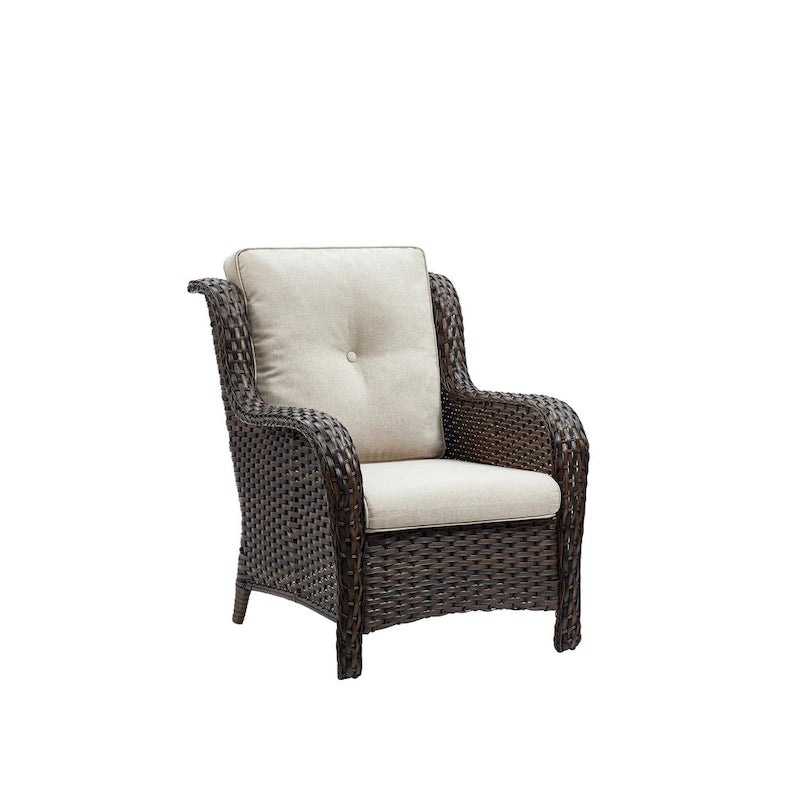 Chaises de patio extérieures en rotin Gymojoy avec coussins, ensemble de 2