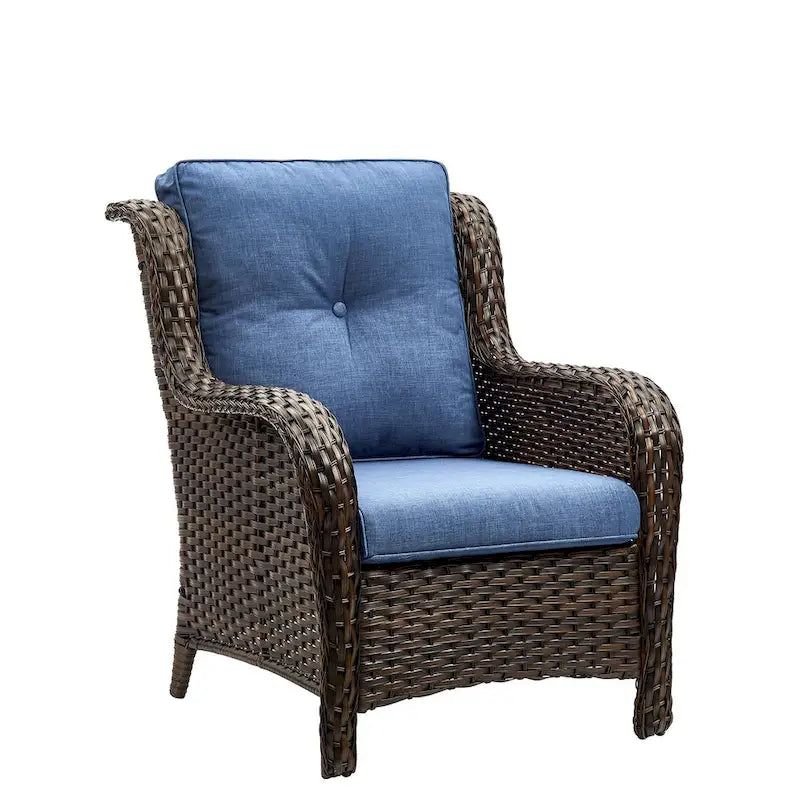 Chaises de patio extérieures en rotin Gymojoy avec coussins, ensemble de 2