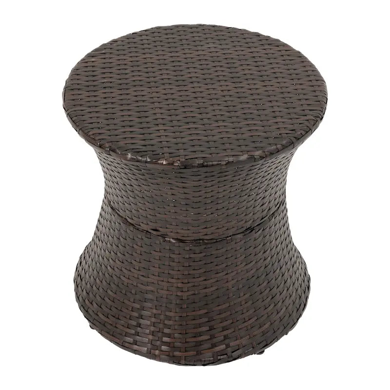 Outdoor Patio 20Tall Round Wicker Accent Side Table