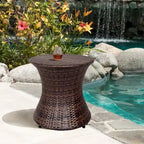 Outdoor Patio 20Tall Round Wicker Accent Side Table