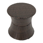 Table d'appoint d'extérieur ronde en osier de 50 cm de haut