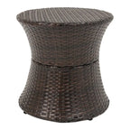 Table d'appoint d'extérieur ronde en osier de 50 cm de haut