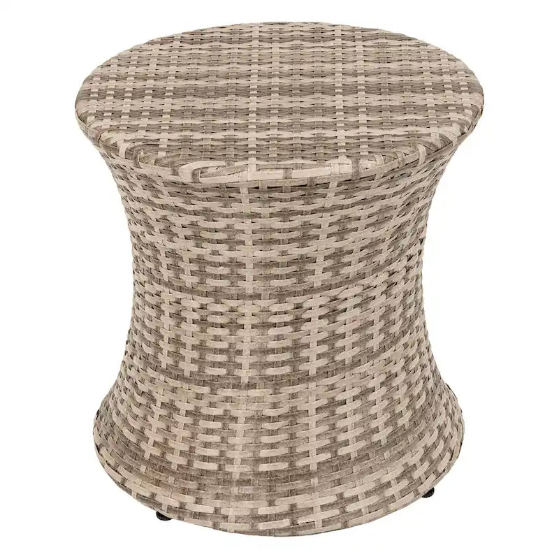 Table d'appoint d'extérieur ronde en osier de 50 cm de haut