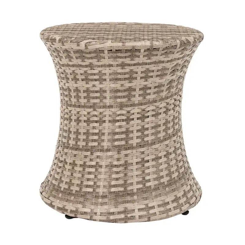 Table d'appoint d'extérieur ronde en osier de 50 cm de haut