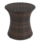 Table d'appoint d'extérieur ronde en osier de 50 cm de haut