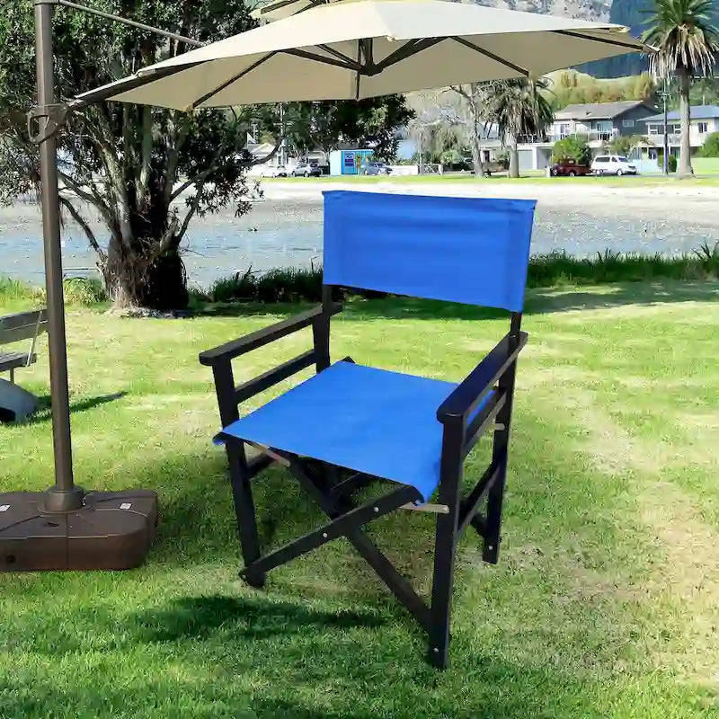 Lot de 2 chaises pliantes en bois, chaises de réalisateur, chaises pliantes en toile