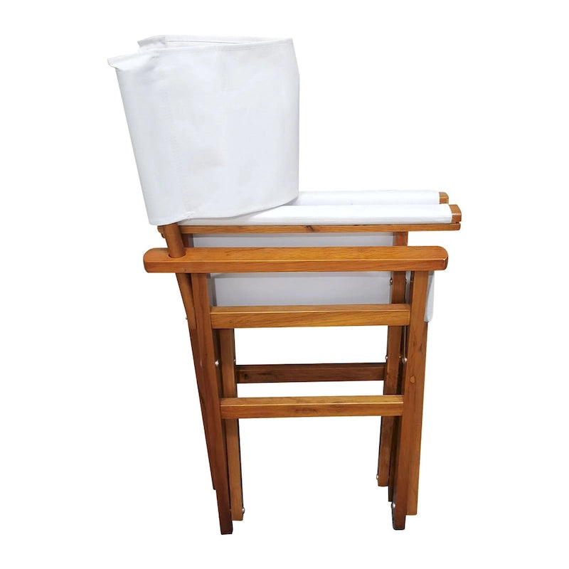 Lot de 2 chaises pliantes en bois, chaises de réalisateur, chaises pliantes en toile
