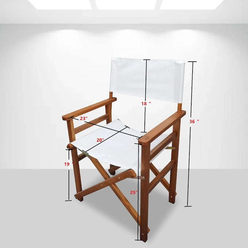 Lot de 2 chaises pliantes en bois, chaises de réalisateur, chaises pliantes en toile