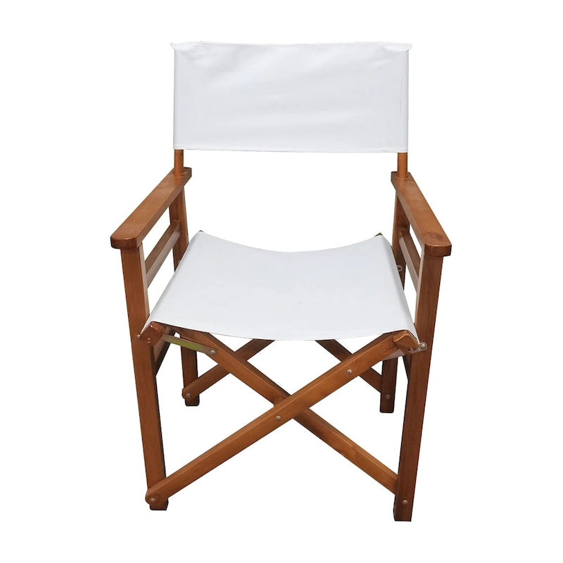 Lot de 2 chaises pliantes en bois, chaises de réalisateur, chaises pliantes en toile