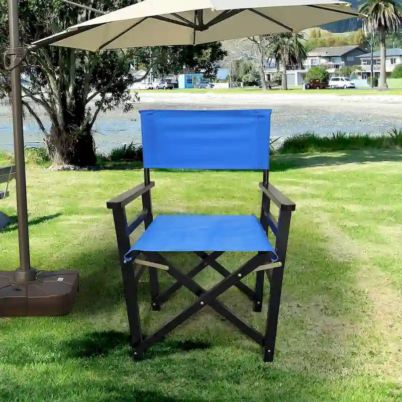 Lot de 2 chaises pliantes en bois, chaises de réalisateur, chaises pliantes en toile