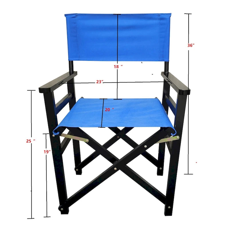 Lot de 2 chaises pliantes en bois, chaises de réalisateur, chaises pliantes en toile