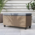 Banc de canapé d'extérieur rembourré en osier contemporain Decker par M&L Co.