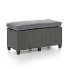 Banc de canapé d'extérieur rembourré en osier contemporain Decker par M&L Co.
