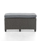 Banc de canapé d'extérieur rembourré en osier contemporain Decker par M&L Co.