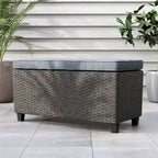Banc de canapé d'extérieur rembourré en osier contemporain Decker par M&L Co.
