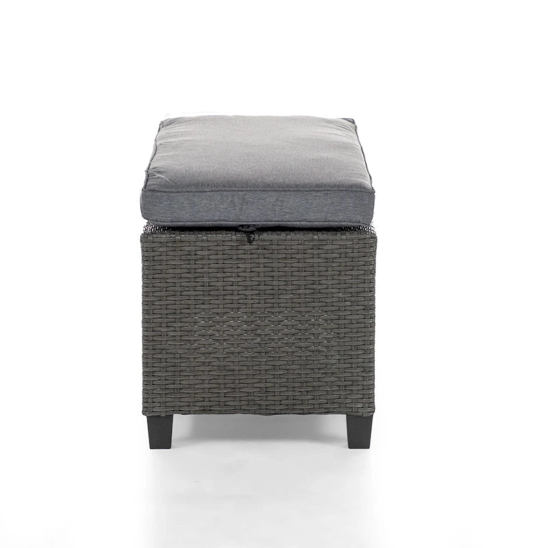 Banc de canapé d'extérieur rembourré en osier contemporain Decker par M&L Co.