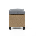 Banc de canapé d'extérieur rembourré en osier contemporain Decker par M&L Co.