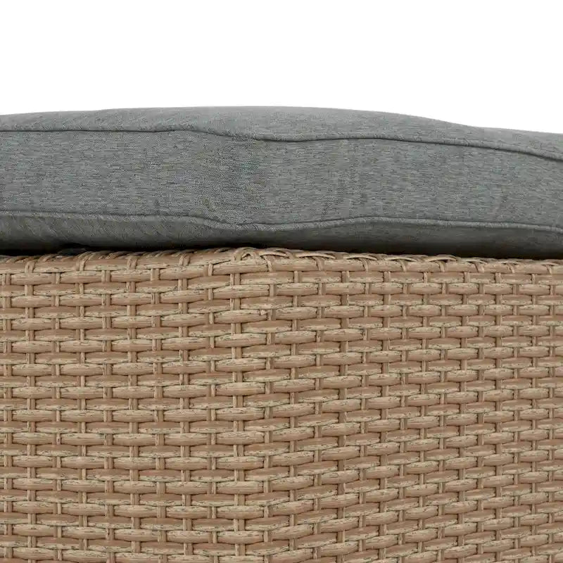 Banc de canapé d'extérieur rembourré en osier contemporain Decker par M&L Co.