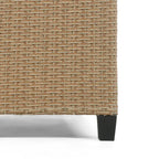 Banc de canapé d'extérieur rembourré en osier contemporain Decker par M&L Co.