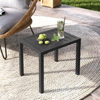 Pellebant Outdoor Aluminum Patio Side Table Rectangular End Table - 18.1 in L* 13.8 in W * 15.7 in H