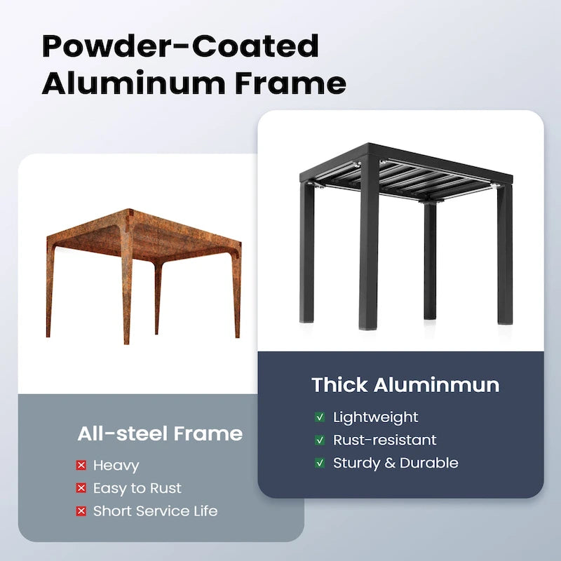 Pellebant Table d'appoint d'extérieur en aluminium pour patio, table de bout rectangulaire - 46 cm (L) * 35 cm (l) * 40 cm (H)
