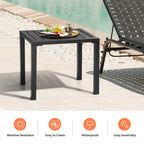 Pellebant Table d'appoint d'extérieur en aluminium pour patio, table de bout rectangulaire - 46 cm (L) * 35 cm (l) * 40 cm (H)