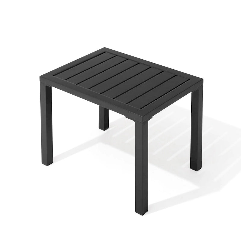 Pellebant Table d'appoint d'extérieur en aluminium pour patio, table de bout rectangulaire - 46 cm (L) * 35 cm (l) * 40 cm (H)