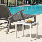 Pellebant Table d'appoint d'extérieur en aluminium pour patio, table de bout rectangulaire - 46 cm (L) * 35 cm (l) * 40 cm (H)