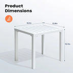 Pellebant Table d'appoint d'extérieur en aluminium pour patio, table de bout rectangulaire - 46 cm (L) * 35 cm (l) * 40 cm (H)