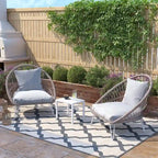 Pellebant Table d'appoint d'extérieur en aluminium pour patio, table de bout rectangulaire - 46 cm (L) * 35 cm (l) * 40 cm (H)