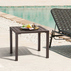 Pellebant Table d'appoint d'extérieur en aluminium pour patio, table de bout rectangulaire - 46 cm (L) * 35 cm (l) * 40 cm (H)