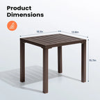 Pellebant Table d'appoint d'extérieur en aluminium pour patio, table de bout rectangulaire - 46 cm (L) * 35 cm (l) * 40 cm (H)