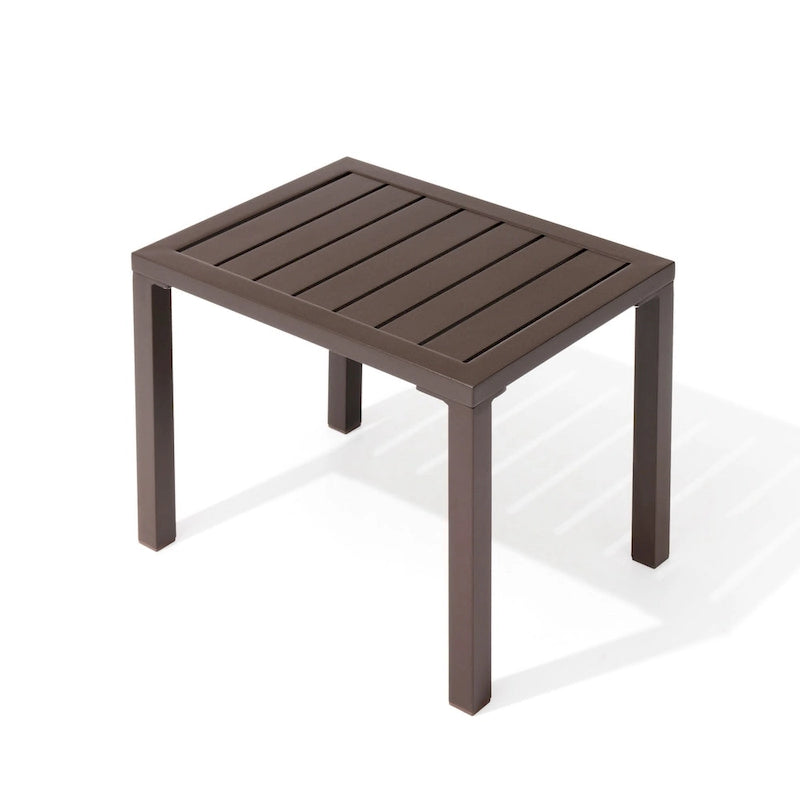 Pellebant Table d'appoint d'extérieur en aluminium pour patio, table de bout rectangulaire - 46 cm (L) * 35 cm (l) * 40 cm (H)