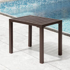 Pellebant Table d'appoint d'extérieur en aluminium pour patio, table de bout rectangulaire - 46 cm (L) * 35 cm (l) * 40 cm (H)
